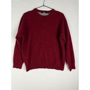 Folio New York Cashmere Pullover Sweater Womens XL Red Knit Solid Casual
